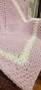 Handmade Crocheted Baby Blanket Square Glow Off Pink Girl Moss Stitch 30x30inch
