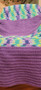 Handmade Crocheted  Striped Throw Blanket Lavender Fields 36x46 inch