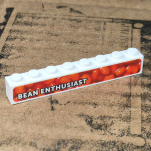 Bean Enthusiast 1x8 Badge Brick