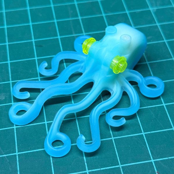 Lego Octopus with Marbled Glow In Dark Opaque Pattern