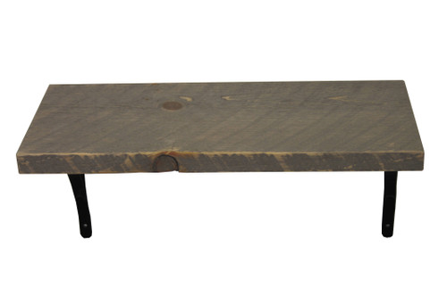 Style 3: Rustic, Wood Shelf, Pine, 12" x 8" x 1", with Brackets, Dishes, Books