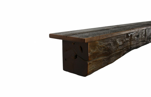 2010 - 7" x 7.5" x 72", Fireplace Mantel, Shelf, Reclaimed, Floating, Rustic Wood, 