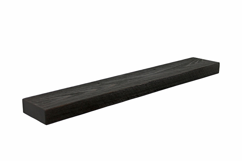 2252 -2x6x72 Reclaimed Floating Mantel, Heavy Duty, Easy Hang, Solid Wood, Rustic, USA Handmade, Black, Not Quite Right