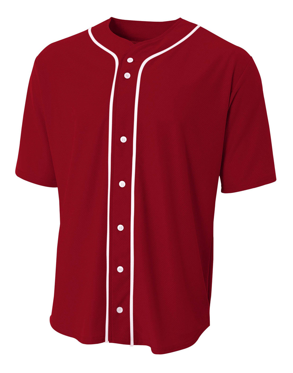 N4184 - A4 Short Sleeve Full Button Baseball Jersey