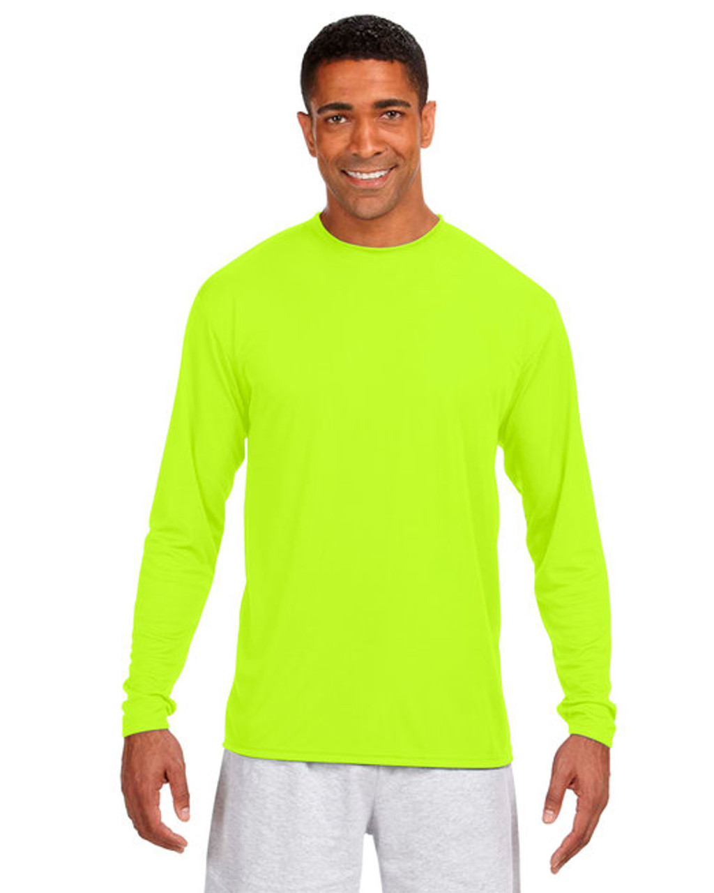 A4 Men's Moisture Wicking Tech Long Sleeve Resistant T-Shirt. N3165 UPF 44+  UV