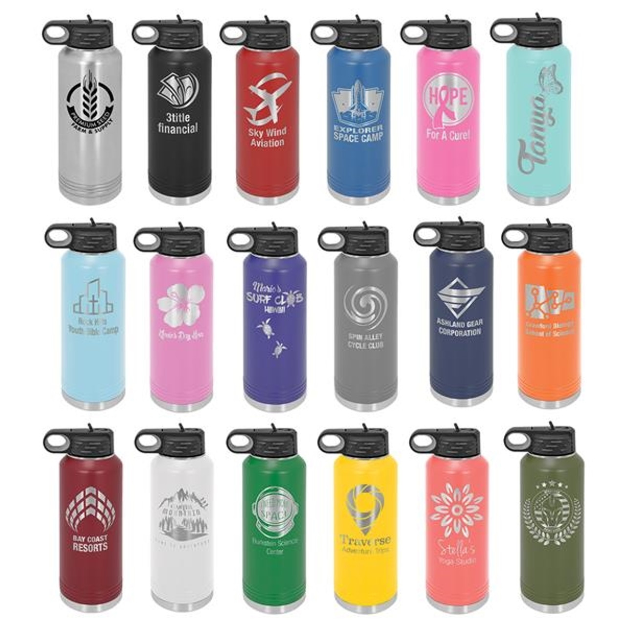 Train Station Tours 32 oz Water Bottle Tumbler - 13 colors available