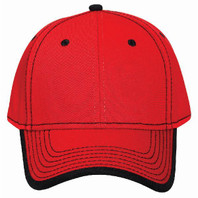 147-1071 OTTO Superior Cotton Twill w/ Contrast Stitching Binding Trim Visor Six Panel Low Profile Baseball Cap