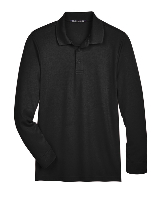 Devon & Jones CrownLux Performance® Plaited Long Sleeve Polo