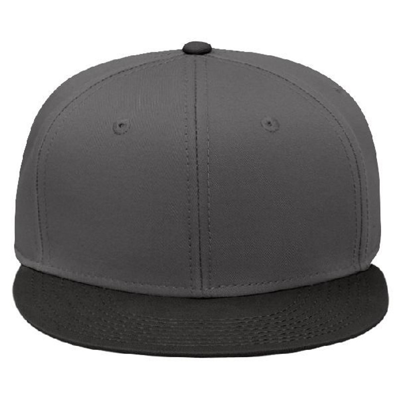 125-1038 - OTTO Superior Cotton Twill Round Flat Visor "OTTO SNAP" Six Panel Pro Style Snapback Hat