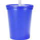 16 oz. Plastic Stadium Cups with Lid and Straw