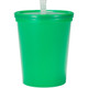 16 oz. Plastic Stadium Cups with Lid and Straw
