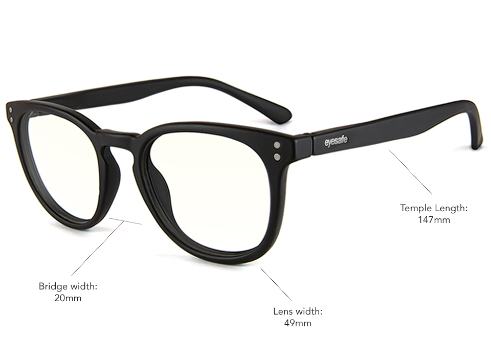 Eyesafe RPF40 Matte Black Round Blue Light Glasses