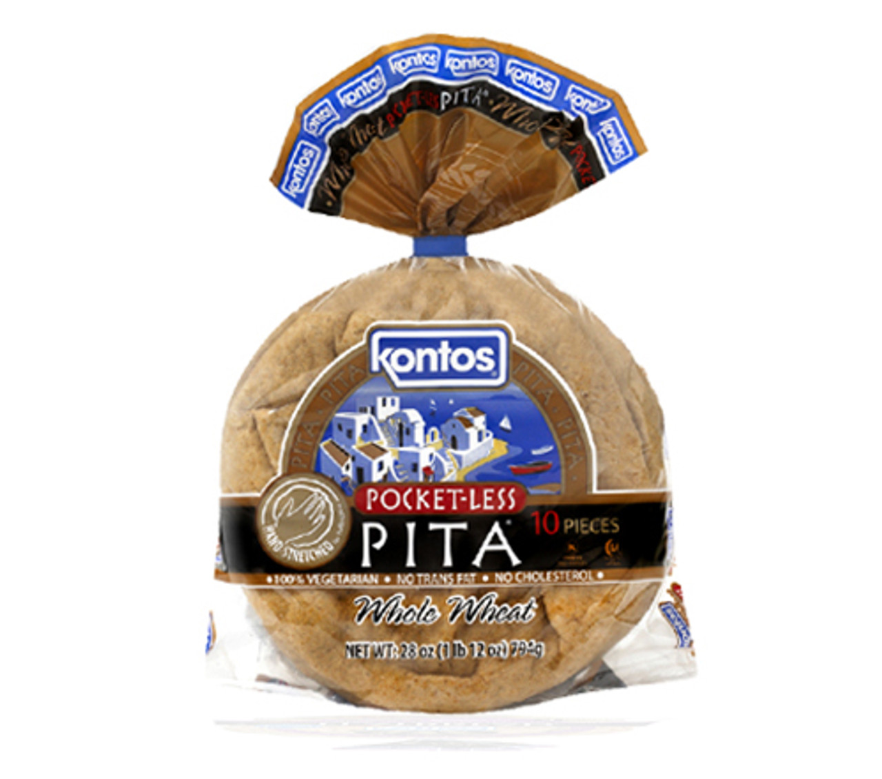 7-Inch Whole Wheat Pocket-Less Pita® - Kontos