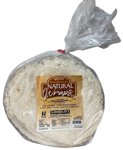 Lavash Natural Traditional Wraps 6ct Ghossains (1lb 6oz) Lavash Natural Traditional Wraps 6ct Ghossains (1lb 6oz)