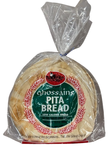 White Pita Bread 6ct Ghossains (10.6oz) - Stamoolis Brothers Co.