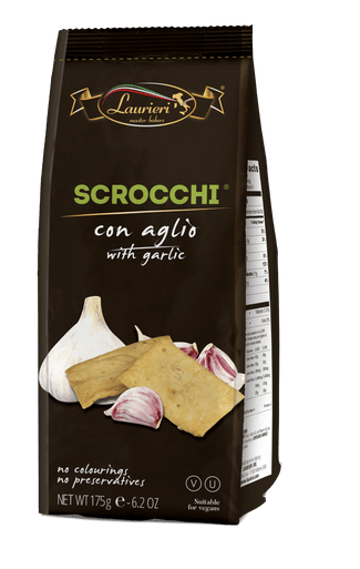 Scrocchi Crackers with Garlic (175g) - Stamoolis Brothers Co.