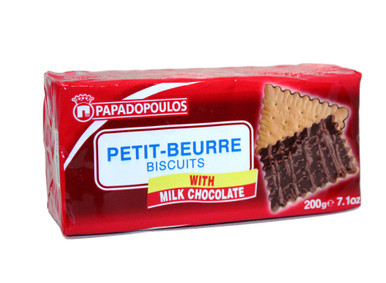 Petit-Beurre Milk Chocolate Papadopoulos (200g) - Stamoolis 