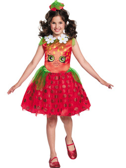 Shopkins Strawberry Kiss Classic Costume Dress & Headband Child Size S 4-6X