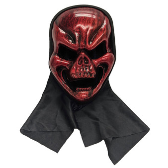 Happy Haunting Evil Red Skull Halloween Pullover Mask, One size