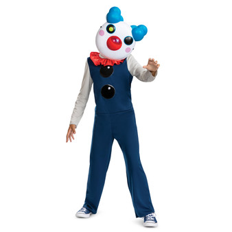 Disguise Piggy Clowny Classic Boys Costume Blue Jumpsuit & Mask Child M (7-8)