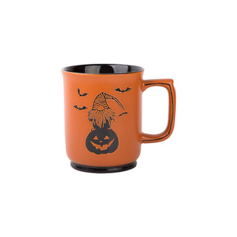 Global Design Collection Pumpkin On Gnome Mug 18oz Orange & Black, Ceramic