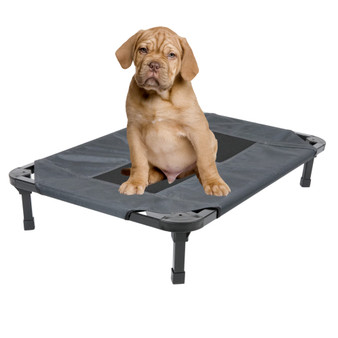 Lucky Dog Elevated Pet Bed, Medium, Gray, Polyester/Alloy Steel, 35.2x22.4x7.5H