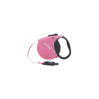 Li'l Pals Retractable Leash With Safety Web w/E-Z Snap, Pink, XS