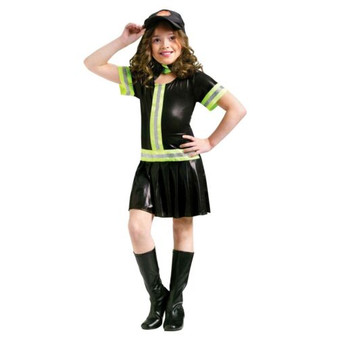 Fun World Girls Fire Fighter Girl Uniform Black Costume Size Small 4-6
