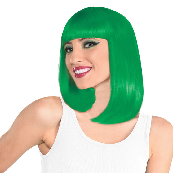 GREEN ADULT BOB WIG
