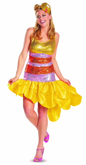 Disguise Sesame Street Big Bird Glam Deluxe Women's Costume, Size X-Large 18-20