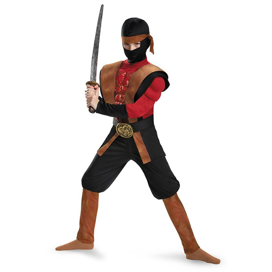 Disguise Ninja Warrior Muscle Costume, Medium (7-8)