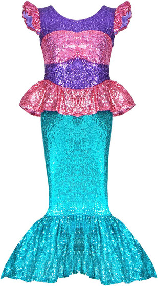 Spooktacular Creations Girls Mermaid Costume for Halloween Dress Up, 3T(3-4yrs)