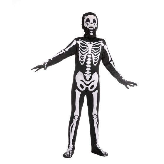 Spooktacular Creations Cat Head Skeleton Second Skin Jumpsuit & Hood Child Small