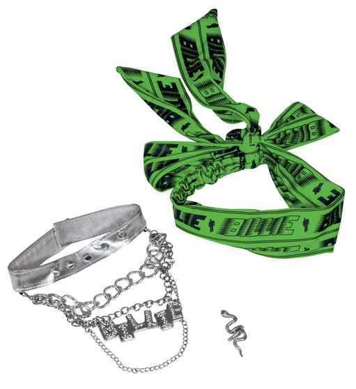 Disguise Billie Eilish Bravado Accessory Kit, Contains Headwrap, Necklace & Ring
