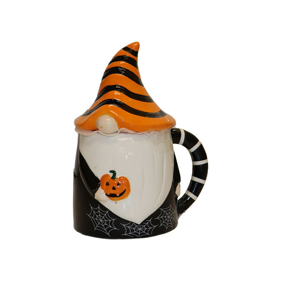 Cobwebs & Cauldrons Halloween Gnome Figure Mug w/Topper Ceramic 