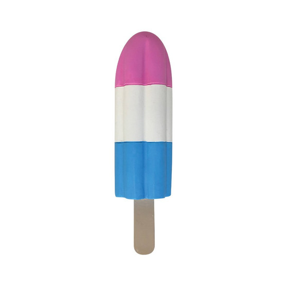 FouFit Dessert Chew Squeak Dog Toy Pink, White & Blue Popsicle