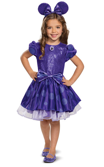 Disguise Disney Toddler Girls Minnie Mouse Purple Deluxe Costume, Large (4-6x)