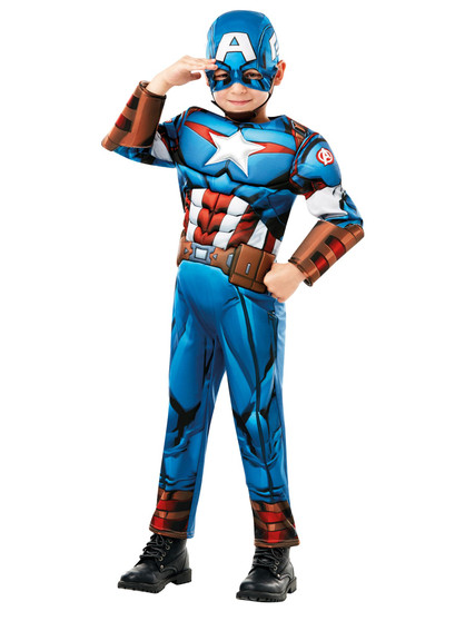 Rubies MARVEL Deluxe Child's Captain America Costume, Medium (5-6 Years)