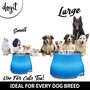 Dog It Elevated Dog Dish Blue Plastic w/Metal Non Slip Large 30.4oz, 8.75"x6.5"H