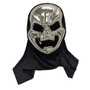 Happy Haunting Evil Silver Skull Halloween Pullover Mask One size