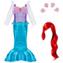 Spooktacular Creations Classic Mermaid Dress, Wig, Hair Band Child Size Small
