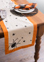 DII Halloween Black Stars & Spooky Spider  Table Runner, 100% Cotton, 14x72"
