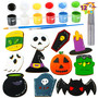 Joyin Halloween Wood Magnet Craft Kit 12Pc Magnets w/Paint, Bushes & Glitter