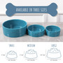 Park Life Designs Ceramic Classic Pet Water Bowl, Azure Blue, Large