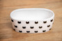 Park Life Designs White Monty Oval Cat Dish  2 Cup, Ceramic