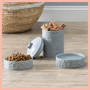 Park Life Designs Grey Large Food Pet Bowl 8 Cup Ceramic 