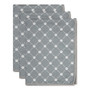 Set of 3 Bone Dry Microfiber Pet Drying Towel, Trellis Paw Print, Gray, 15"x30"