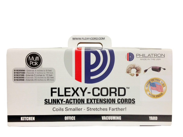 Flexy® Coiled Extension Cord Multi-Pak