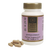 The image depicts a bottle of herbal supplement tablets. The bottle has a cylindrical shape with a creamy, beige-colored screw cap on top. The main body of the bottle is predominantly white, with a printed label wrapped around it.

On the upper left side of the label, there are Chinese characters printed in black, vertically aligned. Just below these characters, in the middle of the label, there's a prominent, bold logo which reads: "GOLDEN FLOWER CHINESE HERBS." The logo includes an illustration of a flower, neatly centered above the brand's name.

Further below the logo, in larger, bold purple letters, the specific product is identified as "ZIZYPHUS FORMULA." Underneath this, in a smaller font size, it is further specified as an "Herbal Supplement." At the very bottom of the label, the quantity of the product is stated as "60 TABLETS."

To the right of the bottle, five beige-colored, oblong-shaped tablets are displayed, suggesting the content of the bottle.