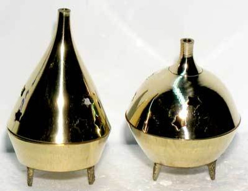 3 Brass cone and Resin incense Burner